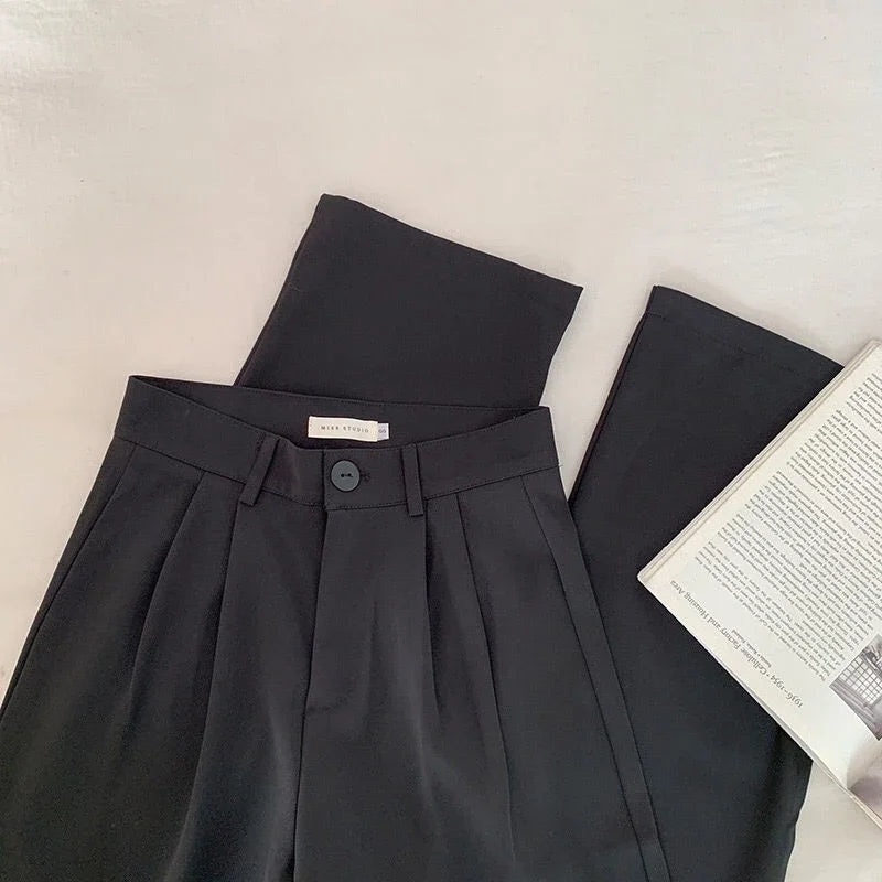 Women Suit Pants Fall Straight Office Ladies Korean Fashion Trousers