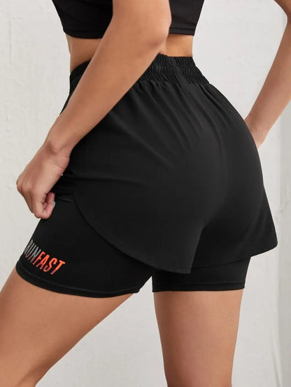 Women's High Rise Yoga Shorts With Elastic