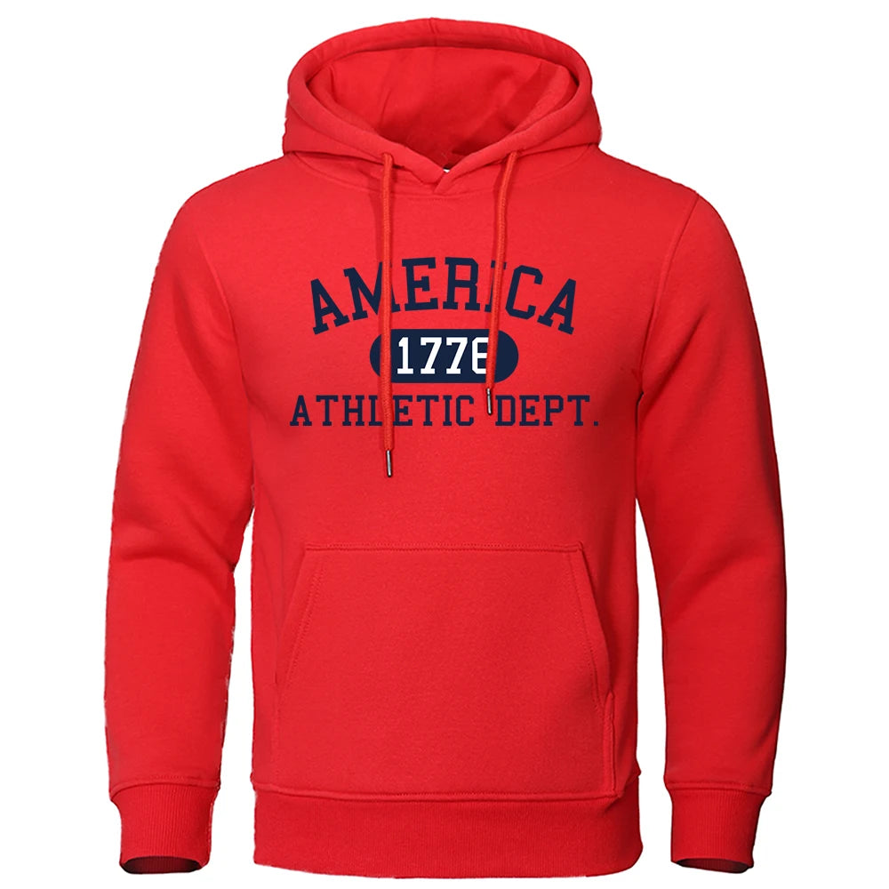 Athletic Dept Letter Print Mens Hoodies
