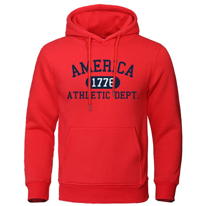 Athletic Dept Letter Print Mens Hoodies