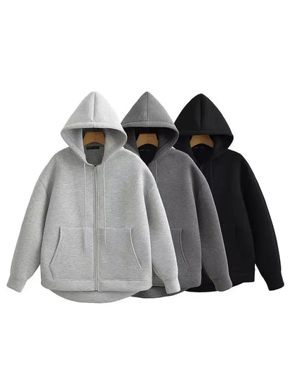 Women Jacket With Hood Long Sleeve
