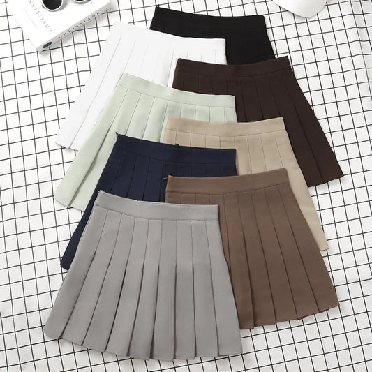Women's High Waist Skirt For School Girl Uniform