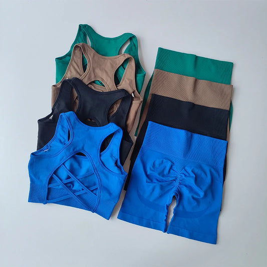 Back Sport Bra Yoga Dress Suit