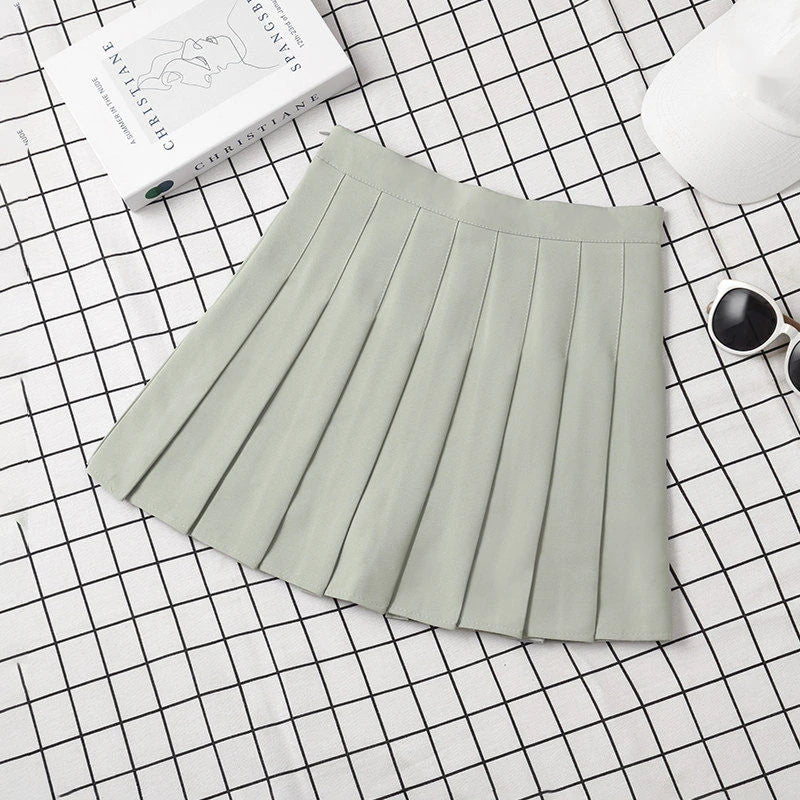Women's High Waist Skirt For School Girl Uniform