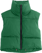 Women's Short Cotton Down Vest Jacket Tops