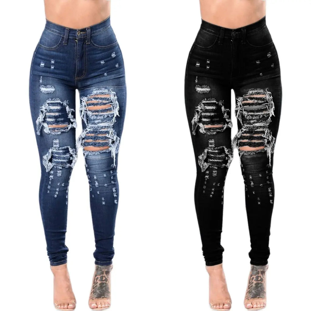 High Waist Ripped Jeans For Women Fashion