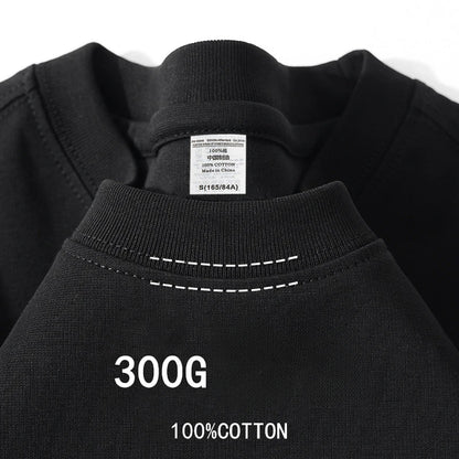 Heavyweight Cotton Short Sleeved T-shirt Summer Round Neck Loose and Base Shirt for Men Women