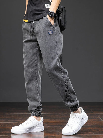 Men Denim Jogger Pants Trousers