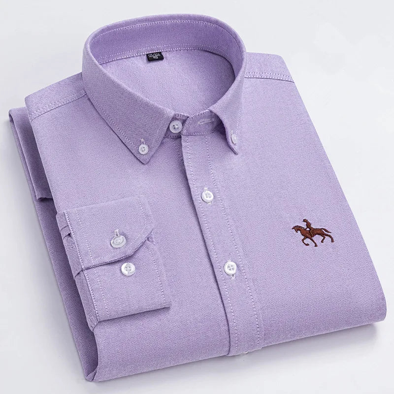 Mens Leisure Embroidered Horse Shirts Streetwear