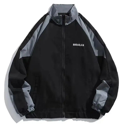 Men Hip Hop Streetwear Coat Zipper Up Jacket