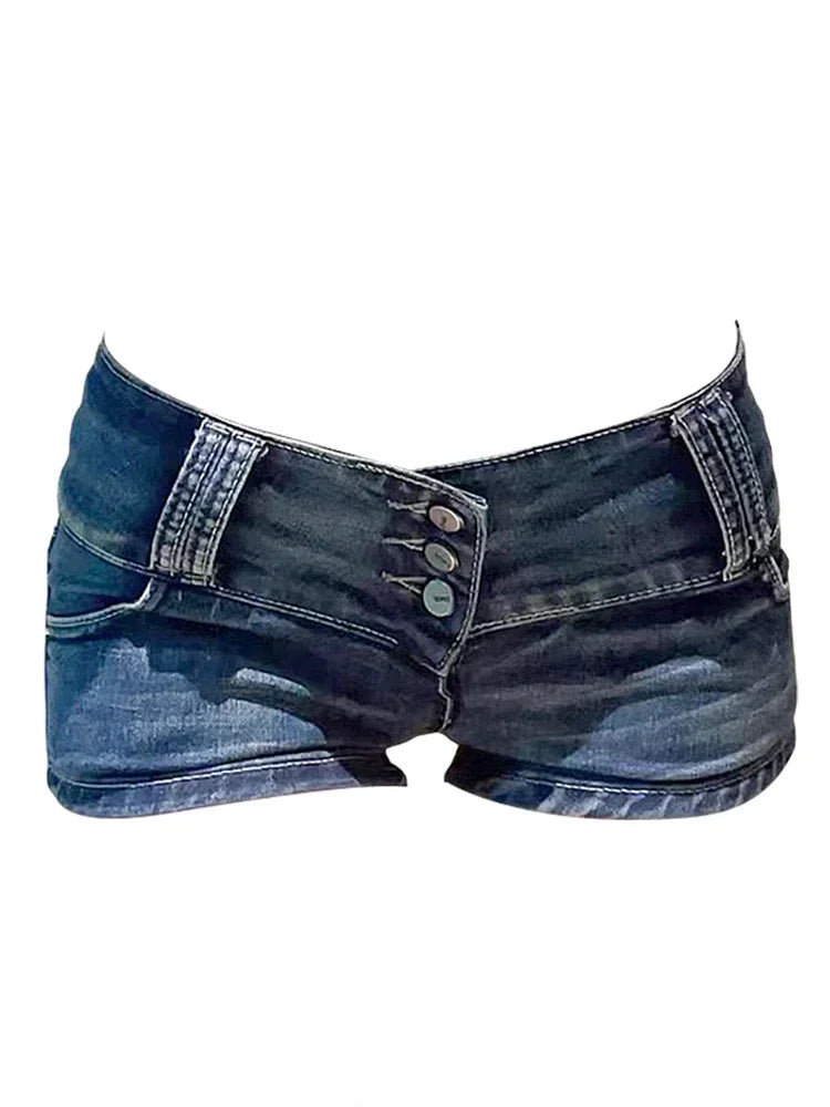 Women Streetwear Fashion 2000s Jean Shorts Denim Hot Pants