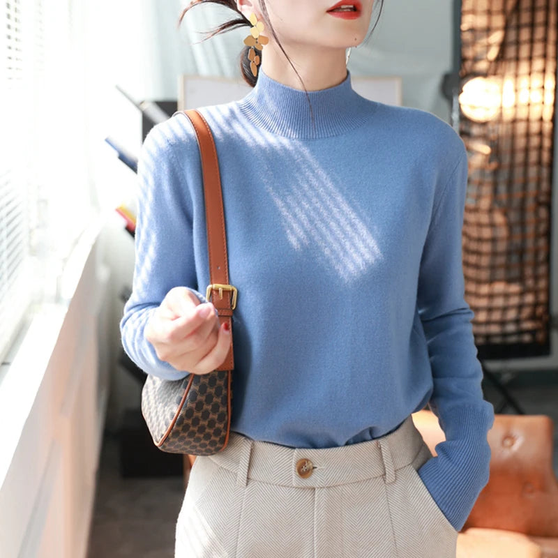Women Fashion Turtleneck Pullover Top