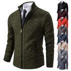 New Jersey Men's Casual Sports Coat Warm Zipper Cardigan