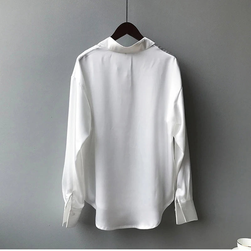 Vintage Blouse Women White Tops Lady Long Sleeves