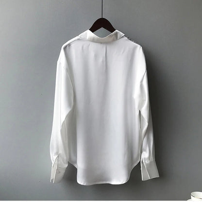 Vintage Blouse Women White Tops Lady Long Sleeves