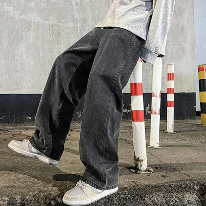 Men Loose Straight Wide Leg Pants