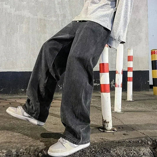 Men Loose Straight Wide Leg Pants