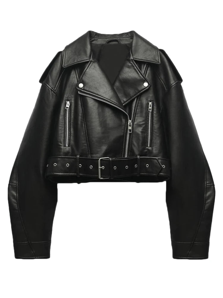 Leather Jacket High Street Motorcycle Coat
