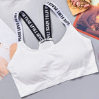 Letter strap back underwear women  with chest cushion back