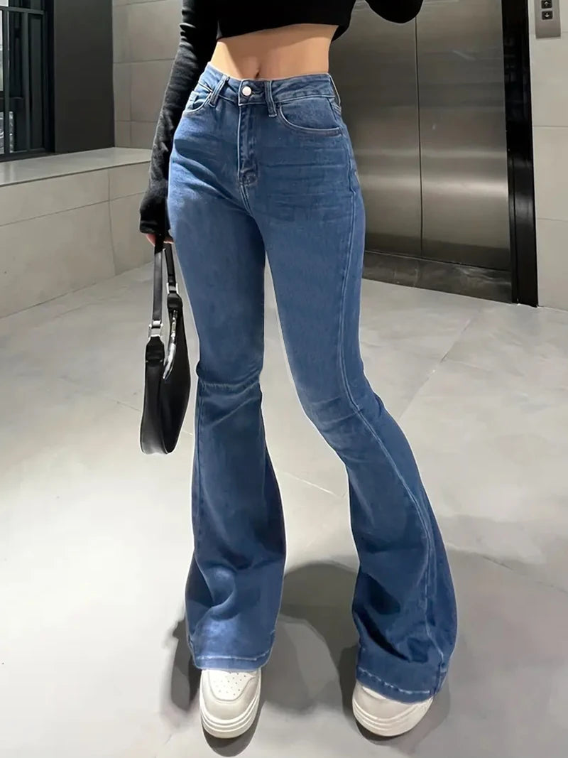 Trendy high waist Slimming jeans for ladiesboot cut