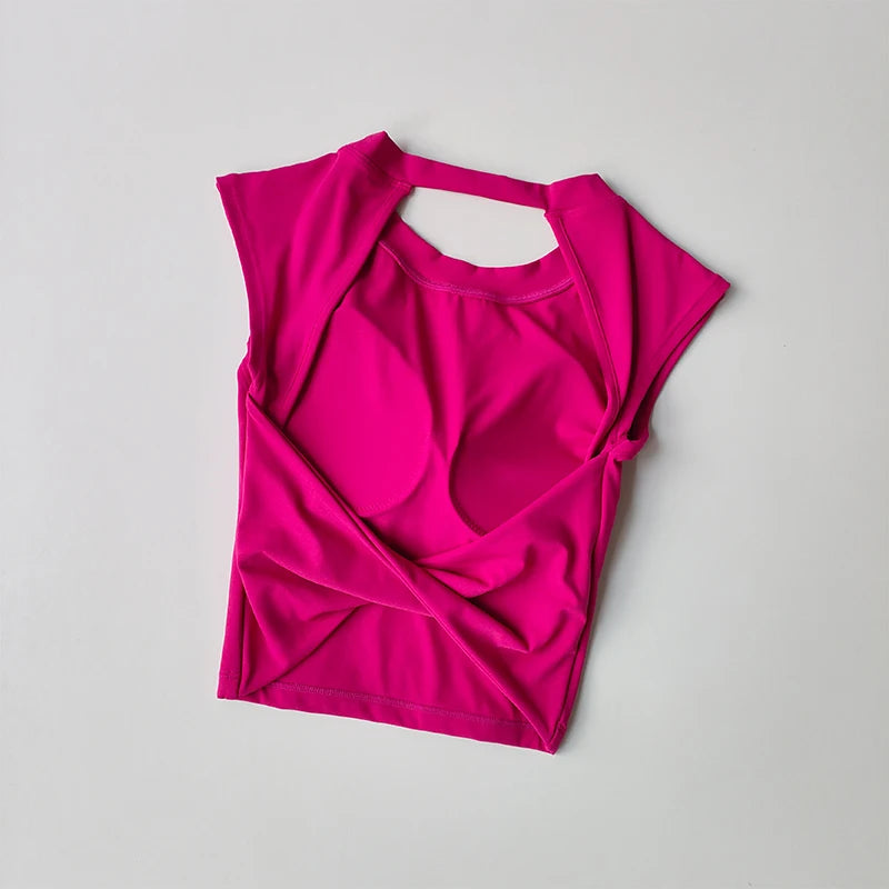 Sculpt & Slay: Backless Yoga Crop Top with Built-in Support