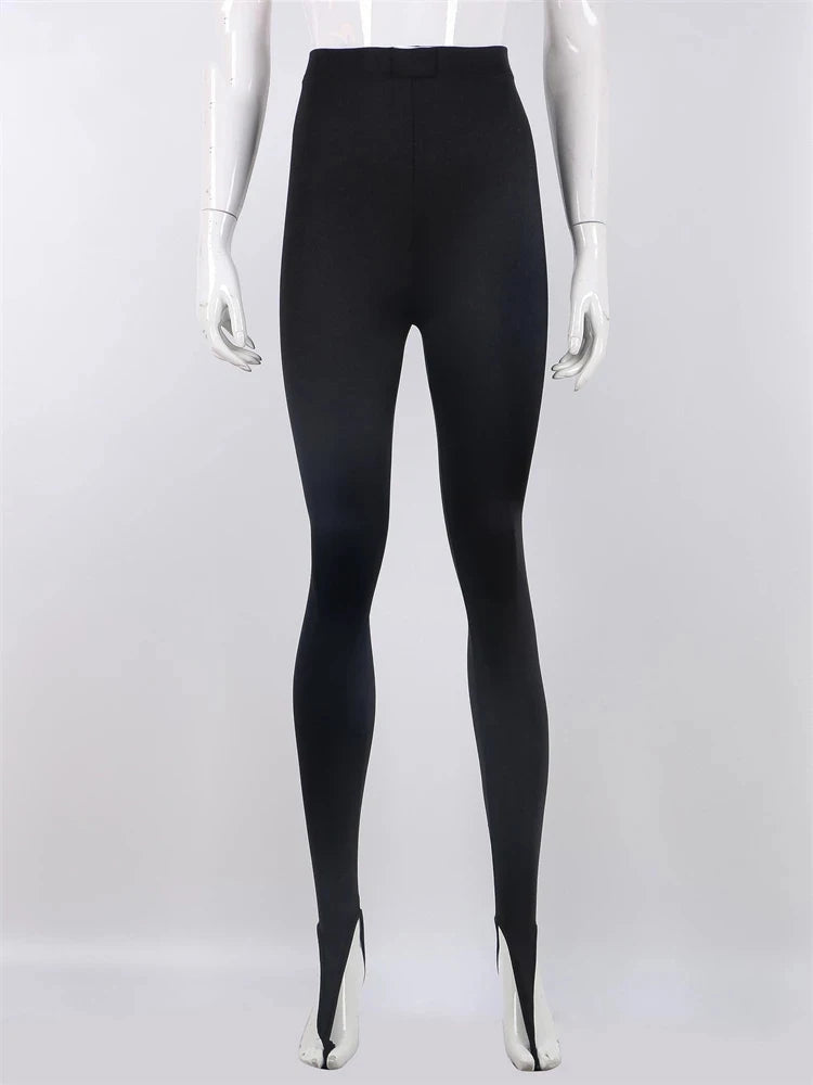 Fashion Winter Black High Waisted Women Pants