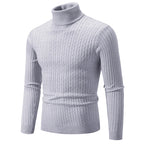 New Men's High Neck Sweater Solid Color Pullover Outdoor Tops
