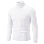 New Men's High Neck Sweater Solid Color Pullover Outdoor Tops