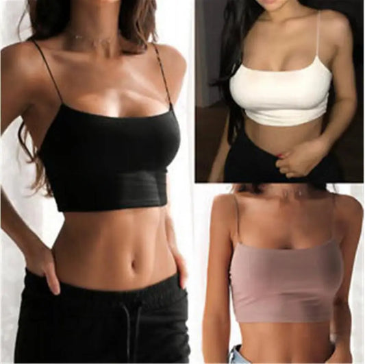 Black White Bottoming Tanks Bra Underwear Vest Tops