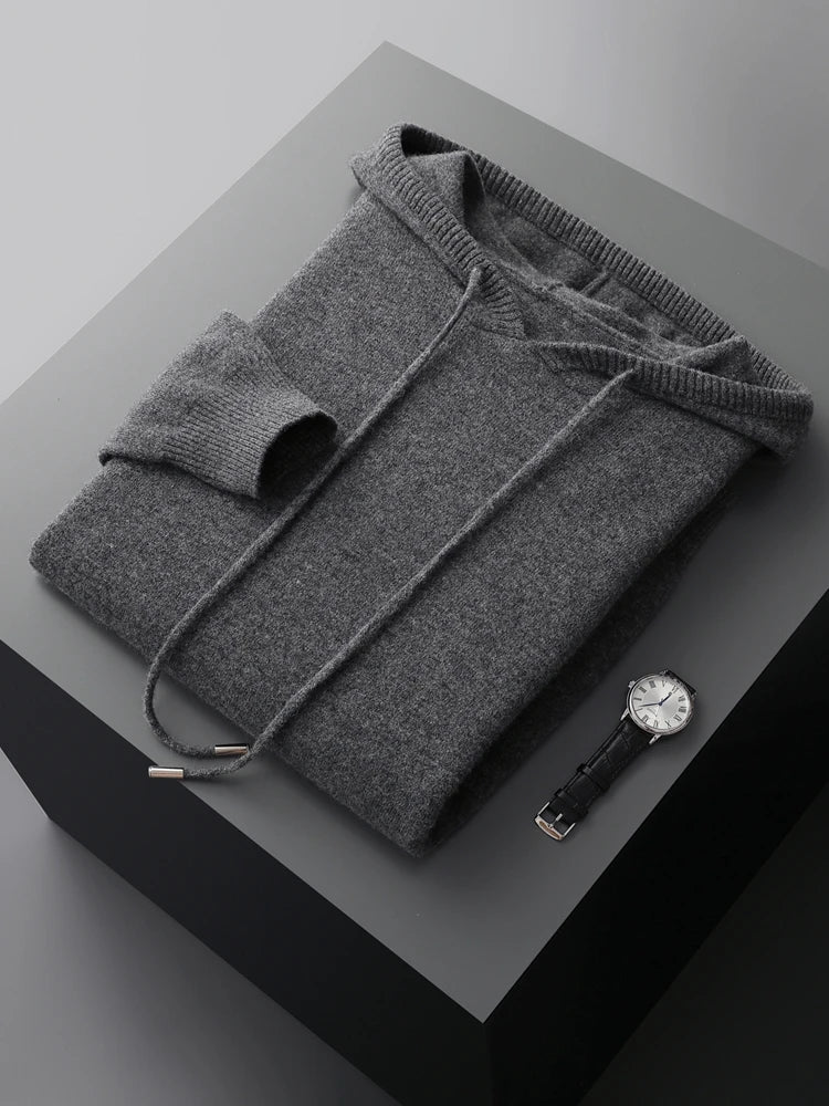 Men Hooded Pullover Sweater Long Sleeve Casual Style Clothing Tops