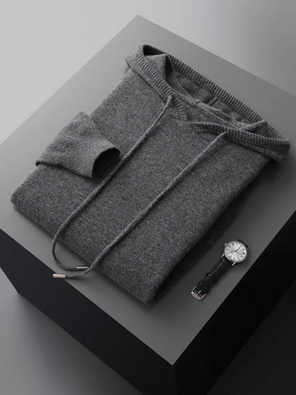 Men Hooded Pullover Sweater Long Sleeve Casual Style Clothing Tops