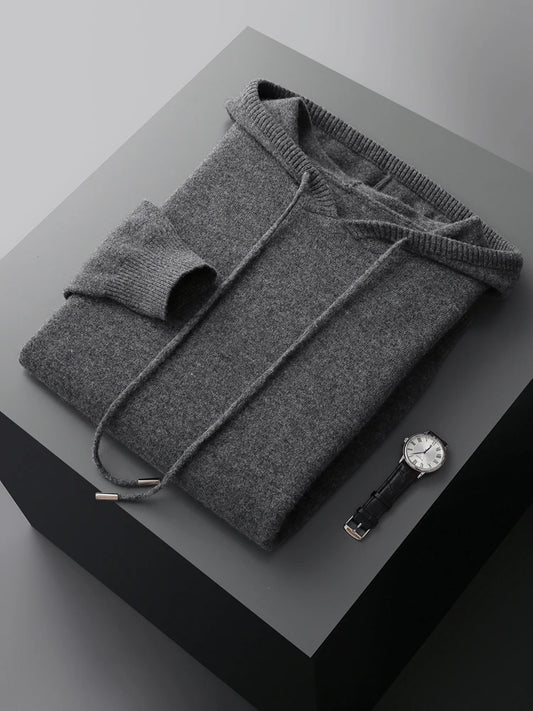 Men Hooded Pullover Sweater Long Sleeve Casual Style Clothing Tops
