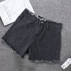 Woman High Haist Jeans Shorts Casual Pants