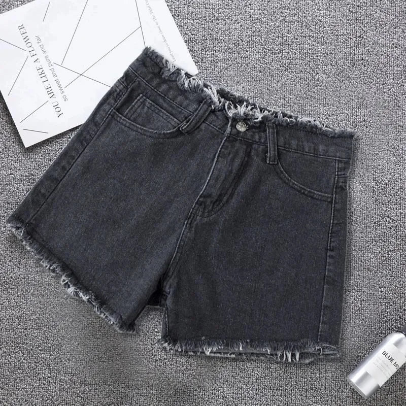 Woman High Haist Jeans Shorts Casual Pants