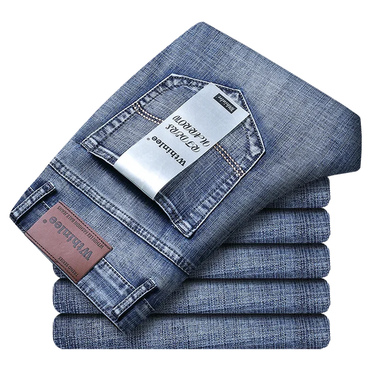 Men's Jeans Casual Straight Fashion Classic Blue Black Work Denim clothing