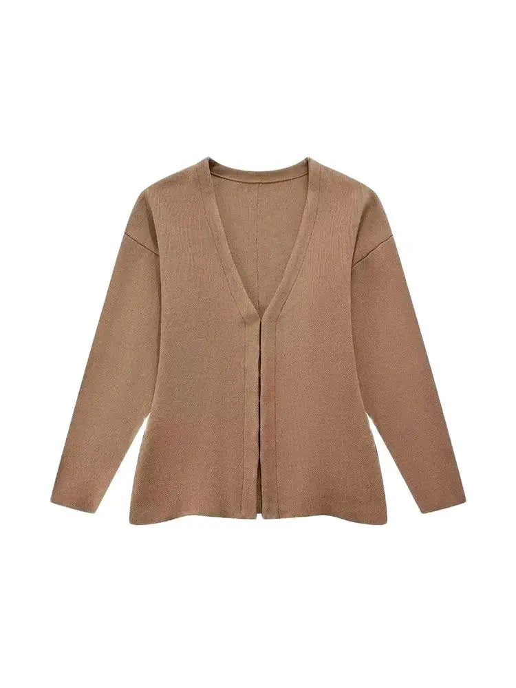 Women's Front Hook Fitted Knit Cardigan Sweater