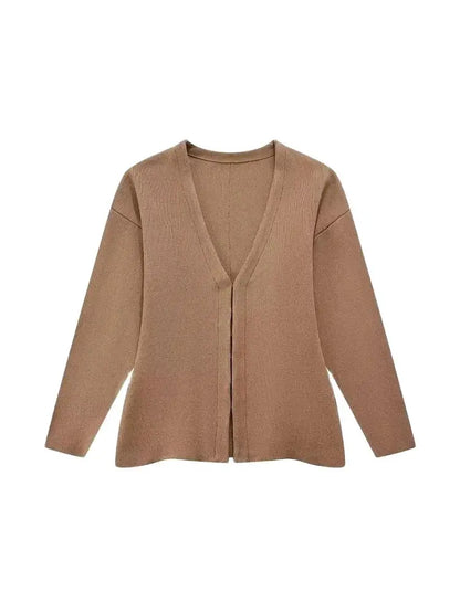 Women's Front Hook Fitted Knit Cardigan Sweater