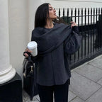 Coats for Women Asymmetric Scarf Demi-season Jacket