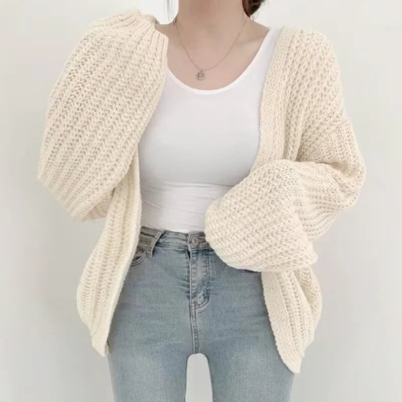 Women Cardigan Sweater Casual Korean Fall Streetwear Tops