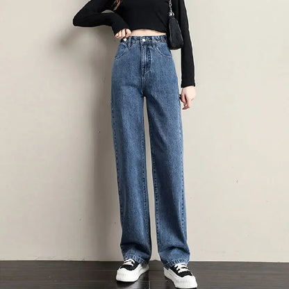 Loose Women Jeans High Waist Design Casual Style