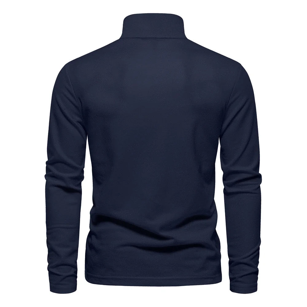 New Men's Deer Polo Shirts Solid Color Long Sleeve