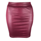 Leather Short High Waist Skirt