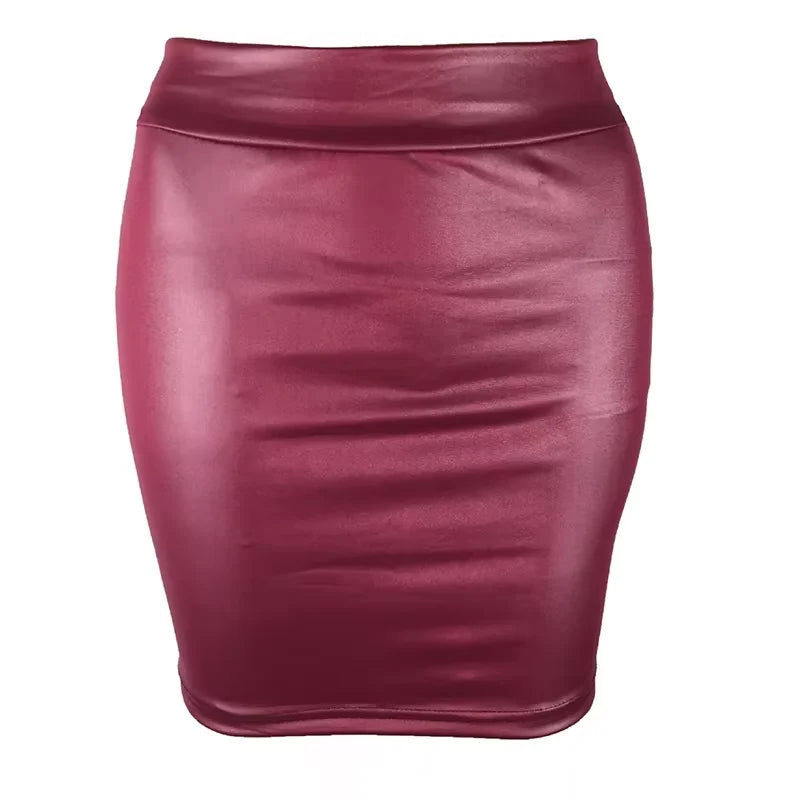 Leather Short High Waist Skirt