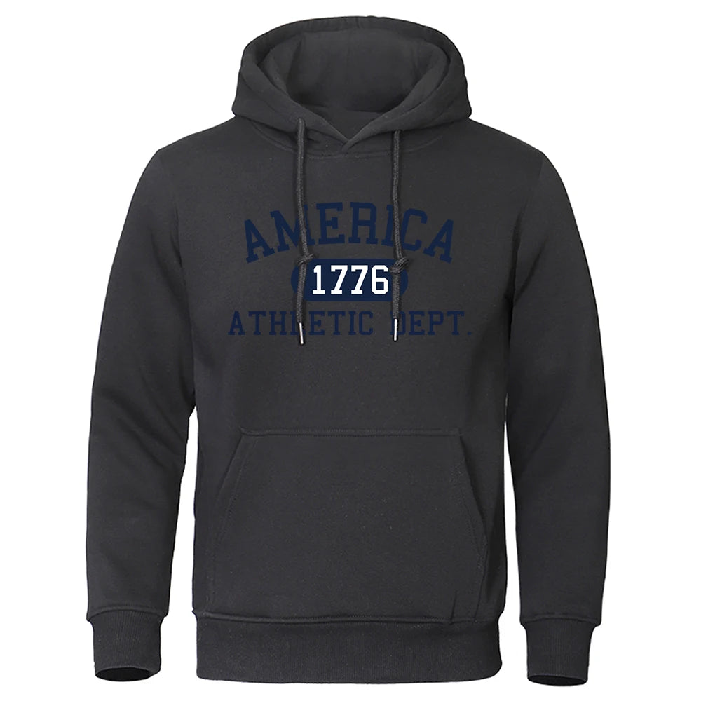 Athletic Dept Letter Print Mens Hoodies