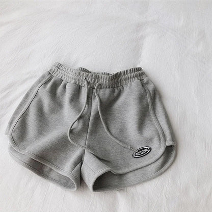 Women Casual Loose Drawstring Sports Shorts Elastic High Waist
