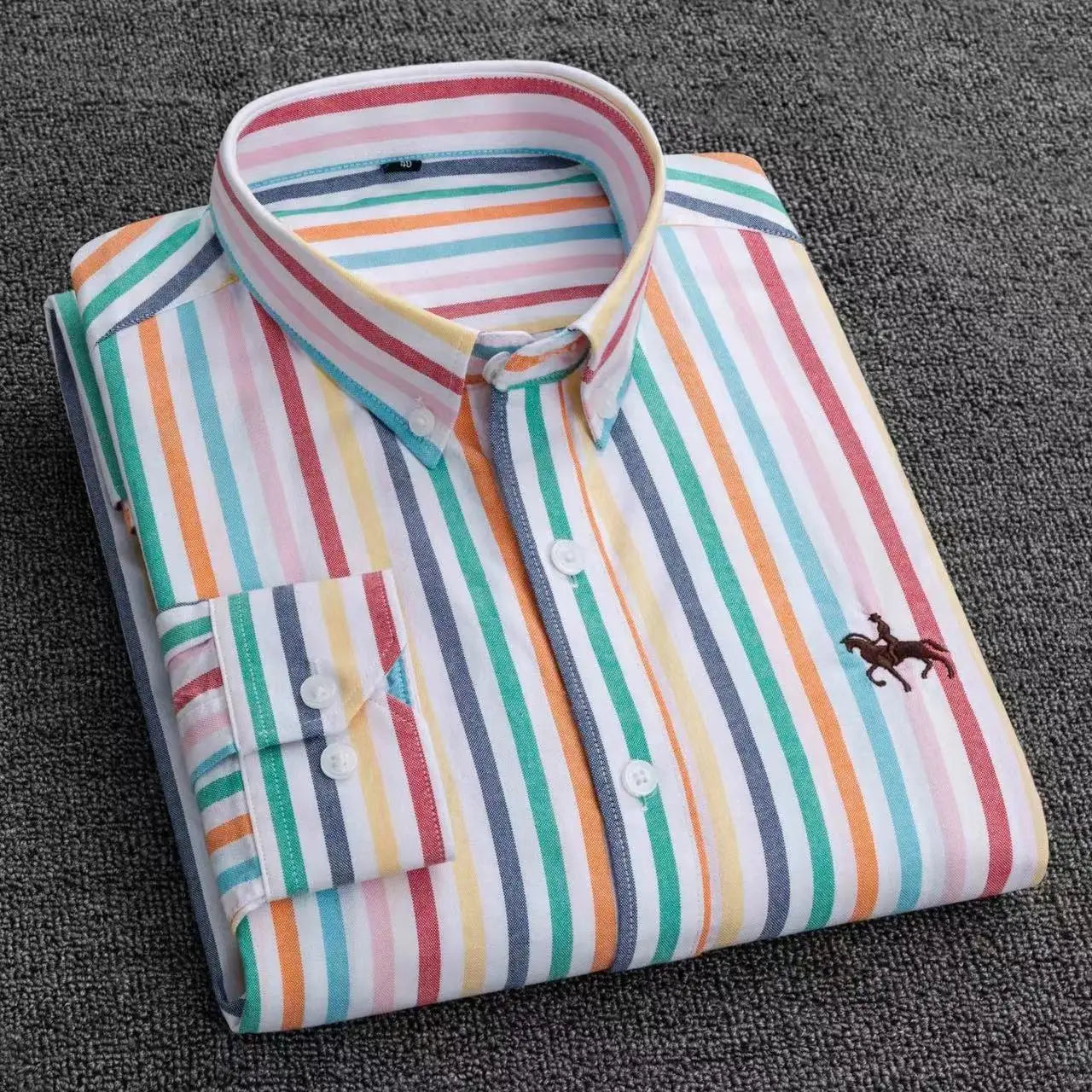 Mens Leisure Embroidered Horse Shirts Streetwear