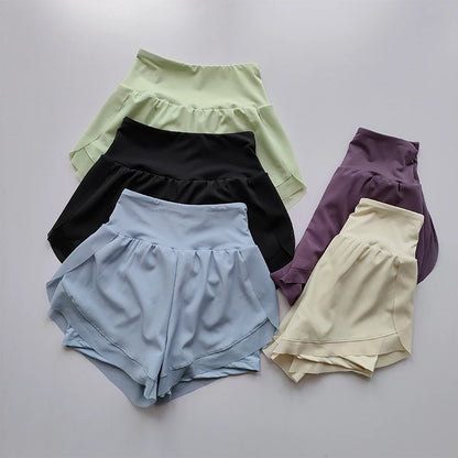 Women's Sports Shorts Mesh 2 In 1 Quick-dry Yoga Shorts