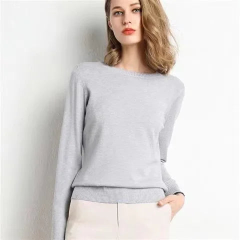 Women Sweater Casual Pulls Jumpers Korean Long-sleeved