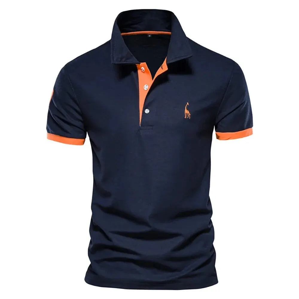 Polo Giraffe Shirt Men Quality Short Sleeve Polo Casual Business