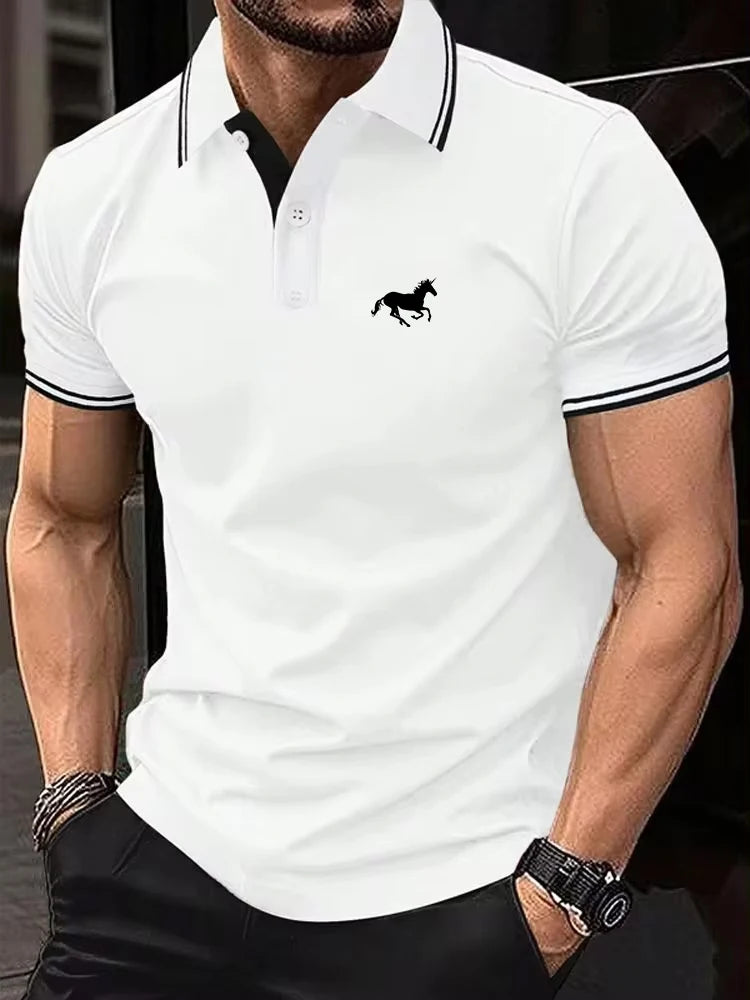 Men's T-shirt Classic Short sleeved Polo Shirt Summer Top